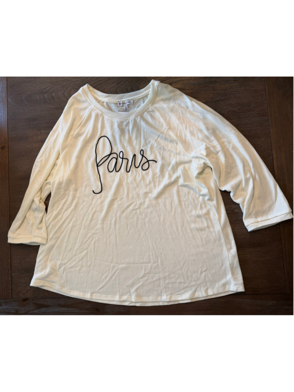 Women's Kate Park Paris Graphic Tee Short Sleeve White Black Size XL NWT